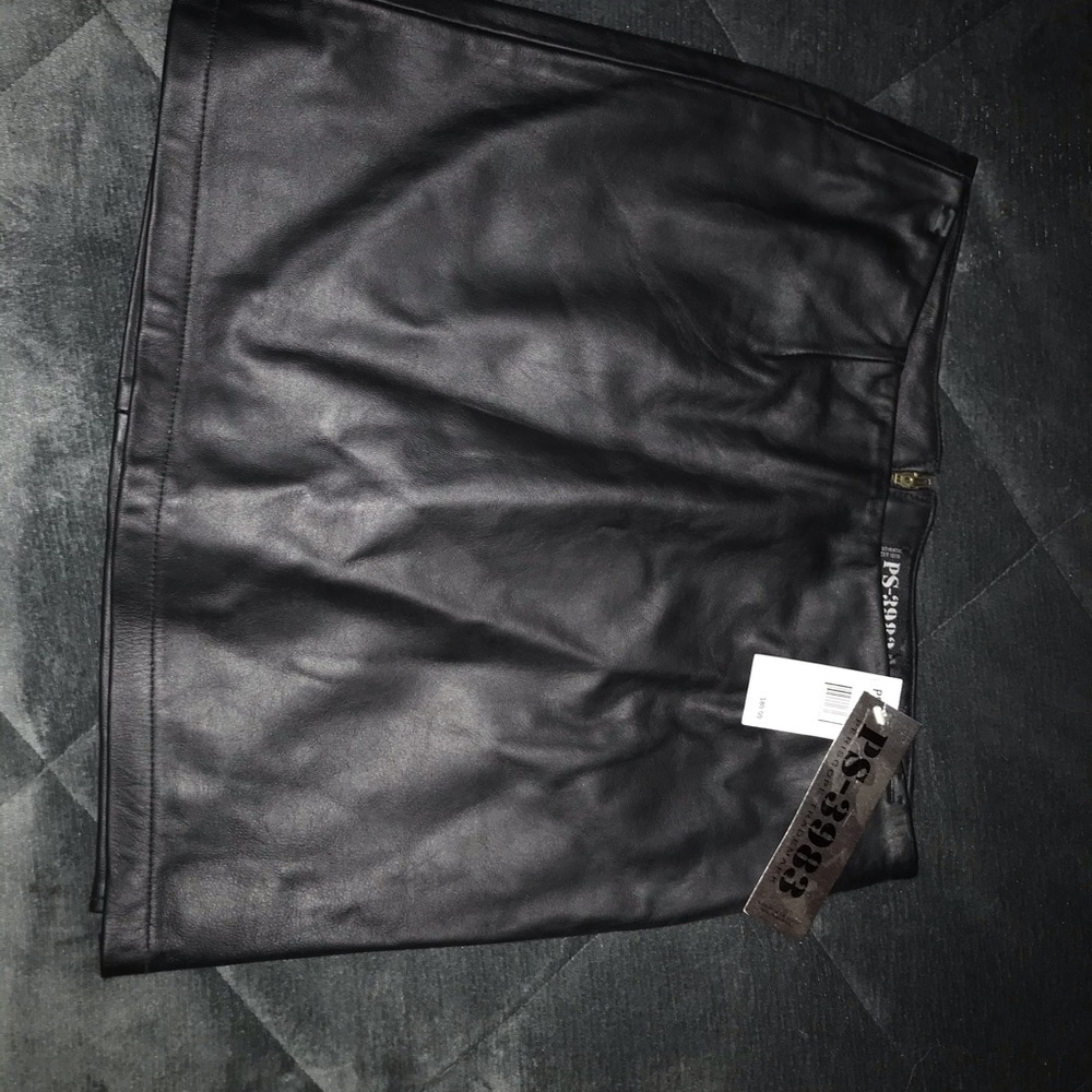 Black leather skirt